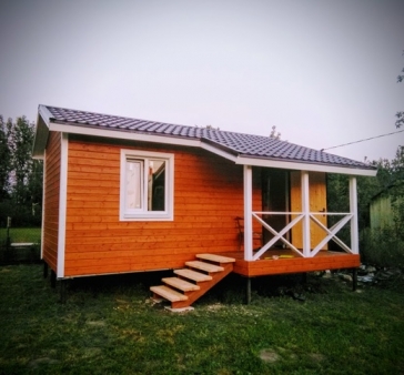 Каркасный садовый дом 6х3м с крыльцом 3х1,5м