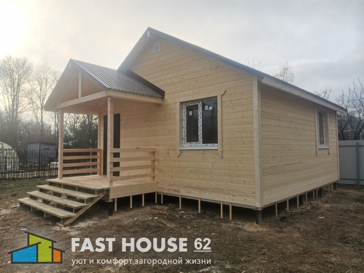 Каркасный дом 6х6 с крыльцом 3х1,5м